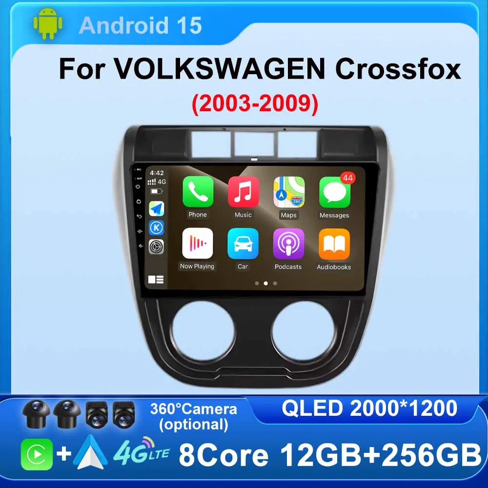 

9" Android for VOLKSWAGEN Crossfox 2003-2009 Car Radio Player Android GPS Navigation Stereo Auto Wireless Carplay DSP NO2Din DVD