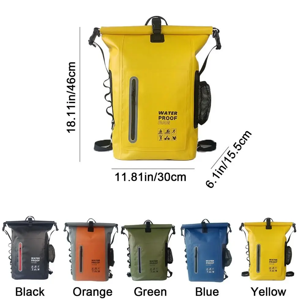 Durable 25L Outdoor Waterproof Backpack Large Capacity Reflective Strips Travel Bag Comfortable PVC Hiking Bags for Men - Image 6