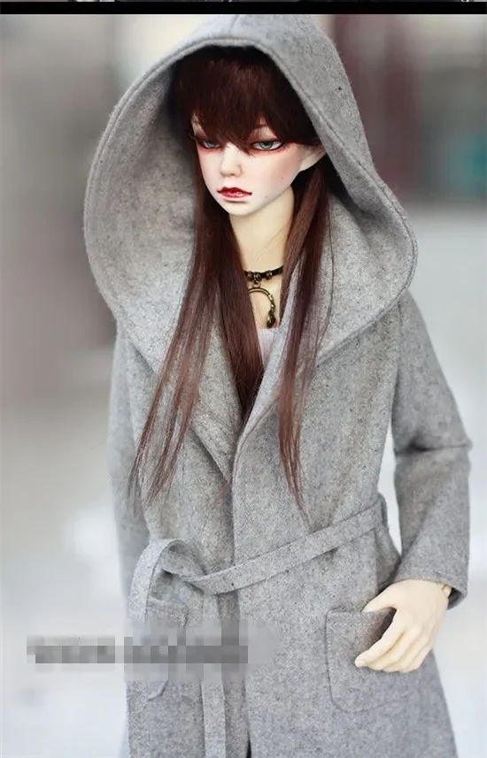 

Красивое серое шерстяное пальто + ремень для BJD 1/4 1/3 SD10 SD13, SD17, одежда для кукол дяди CMB107