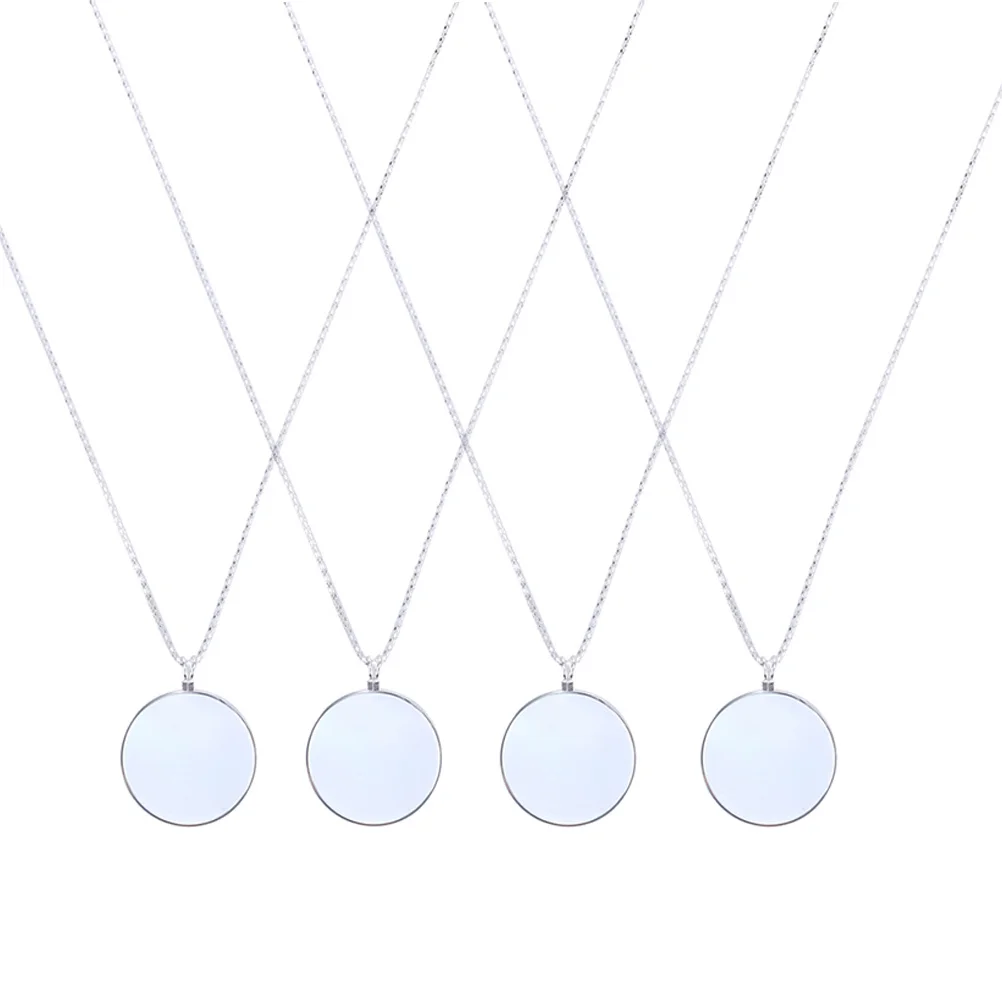 

4Pcs Magnifier 5X Pendant Necklace with Glass Lens for Detailed Work Fashionable Chain Buckle Design Compact Wearable Loupe