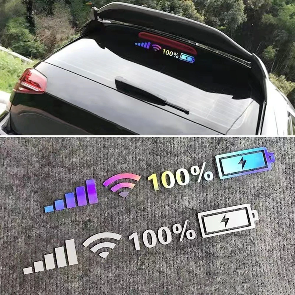 1* Car Vinyl Reflective Stickers Car Sticker White Multi-color 100% Wifi Battery Level Signal Decals Decor For Auto Decor Home