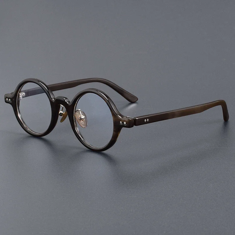 Top Quality Round Frame Buffalo Horn Glasses Frame Women Artsy Vintage Handmade Men Horn Glasses Can Be Customized Prescription