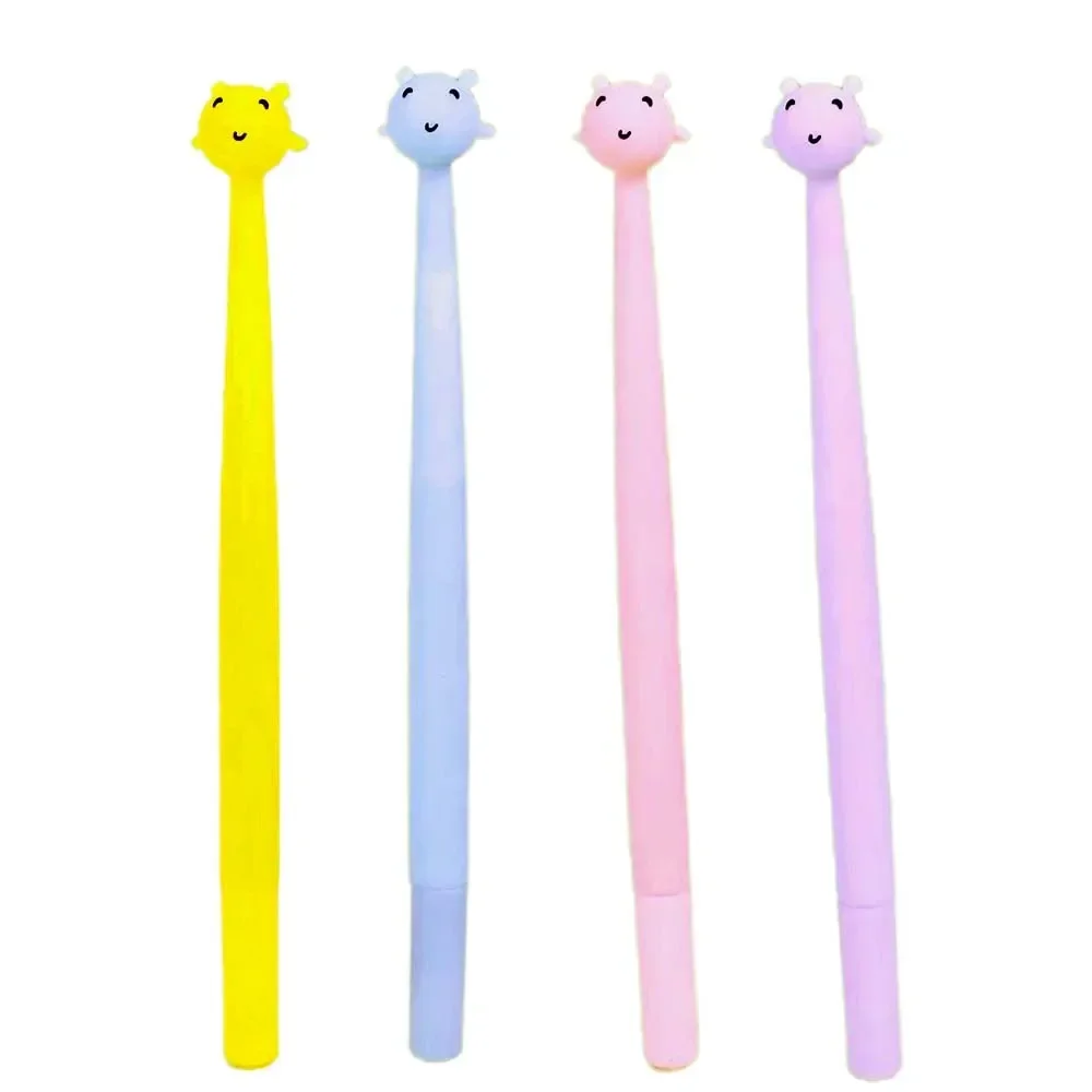 Kawaii Macaron Giraffe Gel Pens 0.5mm Writing Point Black Ink Refills School Students Office Supplies Stationery Girls Gifts2024