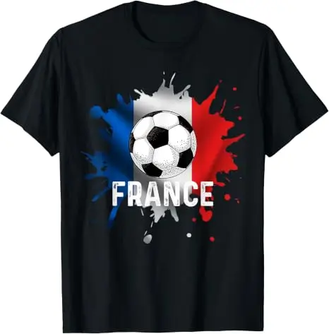 Frankreich Fußball Französisches Fußball-T-Shirt aus Weicher Baumwolle Y2k Fußball-Spieltag Grafik-Bekleidung Frankreich-Team Fans Personalisiertes Trikot-Shirt – Detail 8