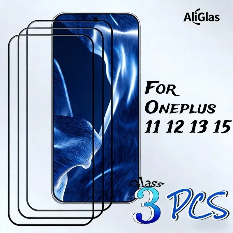 3 Stück gehärtete Glasfolie für Oneplus 12R 12 11 11R Displayschutzfolie 9H kratzfeste Glasfolie für Oneplus13R 13S 13T 13 15 15R