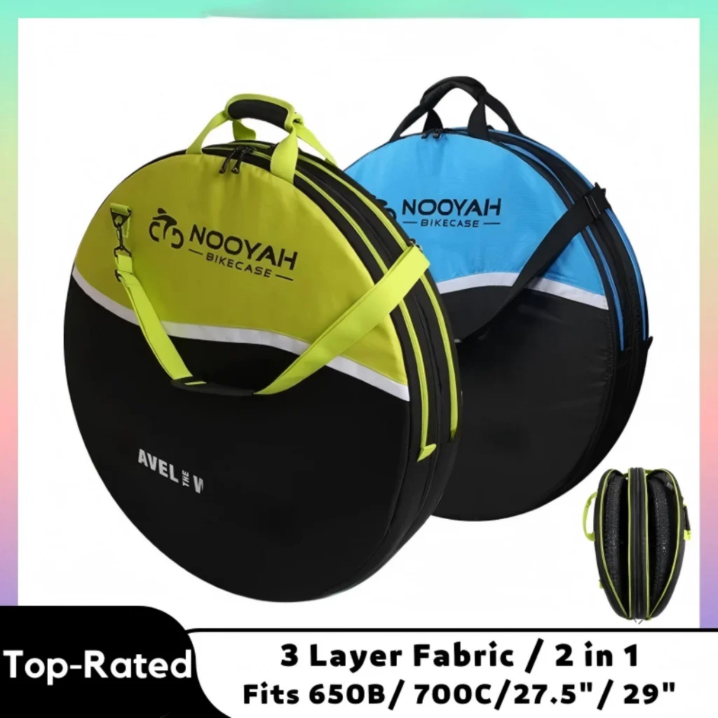 

Heavy Duty Bike Wheel Bag Double Wheel Carrier for Road Bike Wheel Protection 3 Layers Spare Tire Pack 2 in 1 Bike Accessories