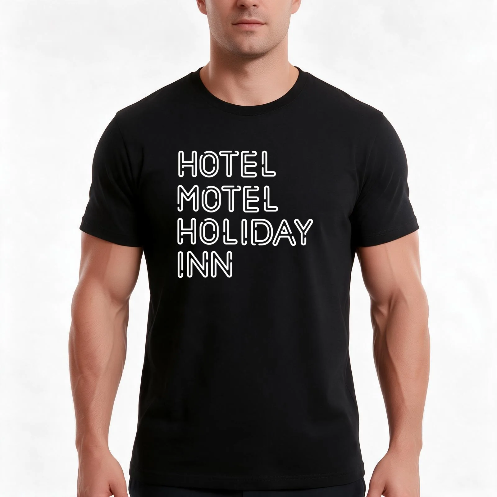 Hotel Motel Holiday Inn T-Shirt Summer Casual Cotton Tee Oversized Streetwear Tops Vintage Graphic Print Unisex Men Women