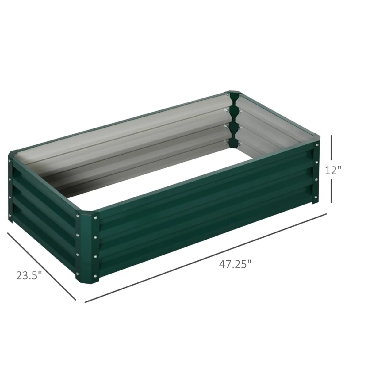 4'x2'x1' Metal Raised Garden Bed Sturdy Galvanized Raised Planter Box for Vegetables Flowers Herbs Succulents Outdoor Backyard Planting Bed