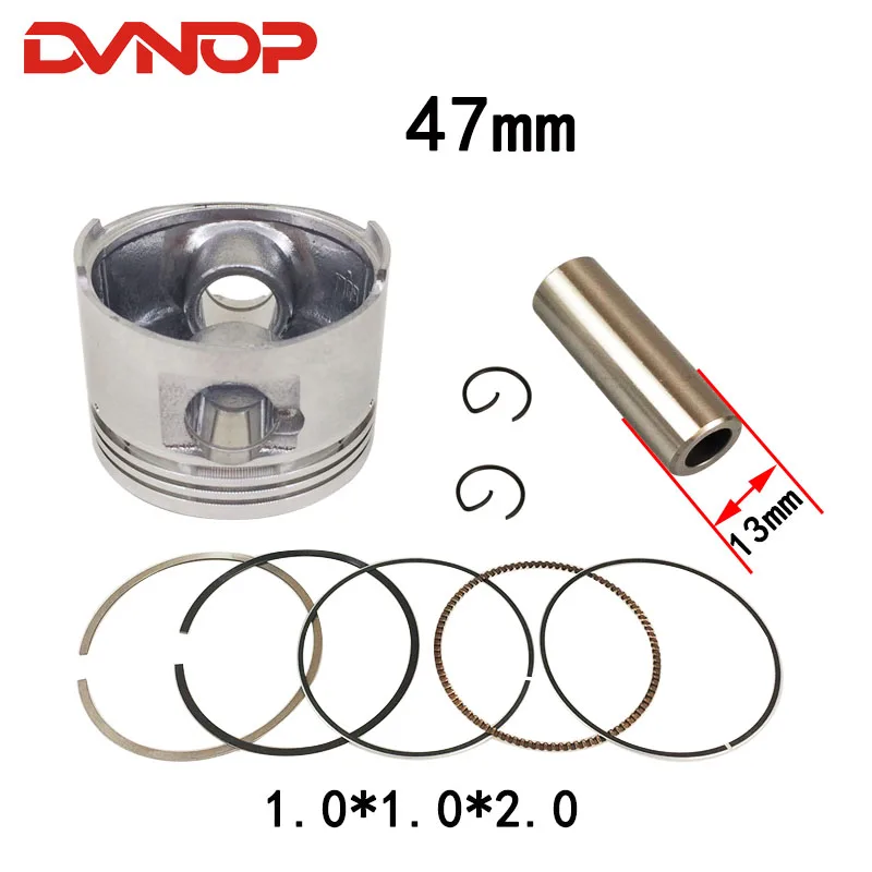 Motocykl 47mm tłok 13mm Pin pierścień uszczelniający zestaw do GY6-80 GY6 80 80cc 139QMA 139QMB części zamienne do silnika