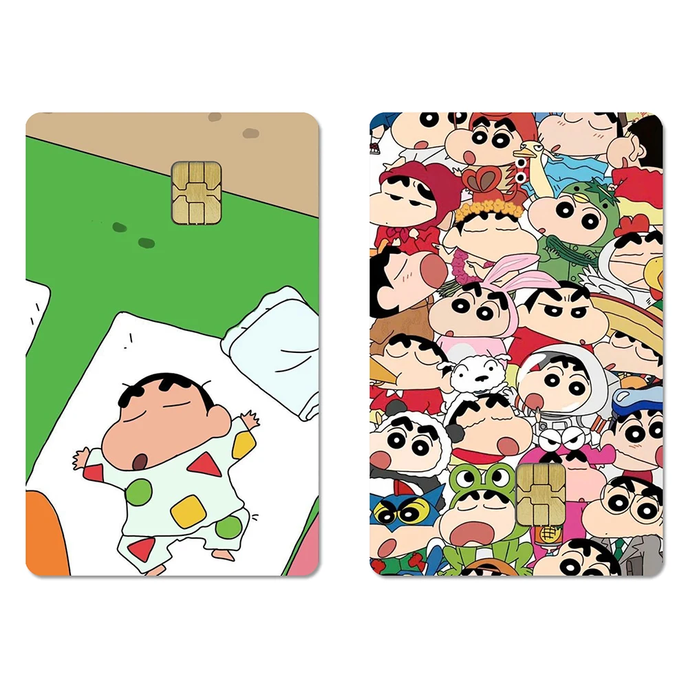Anime Crayon Shin Chan Credit Card Skin Stickers Nohara Hirosh for Bank Card Bus Metro Card Sticker Waterproof Decoration Gift