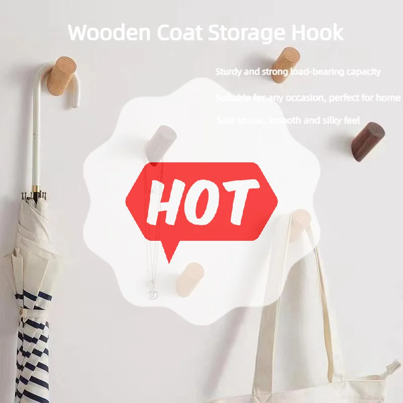 벽걸이 나무 후크 너도밤나무 홀더 욕실 열쇠 코트 걸이 주방 문 장식용 후크 가정용 액세서리 정리용품