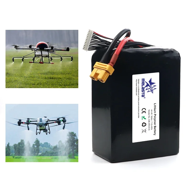 High Capacity 44.4v 16000mah 12s 15c Rechargeable Rc Lipo Battery For Larger Rc Drone Uav Quadcopter