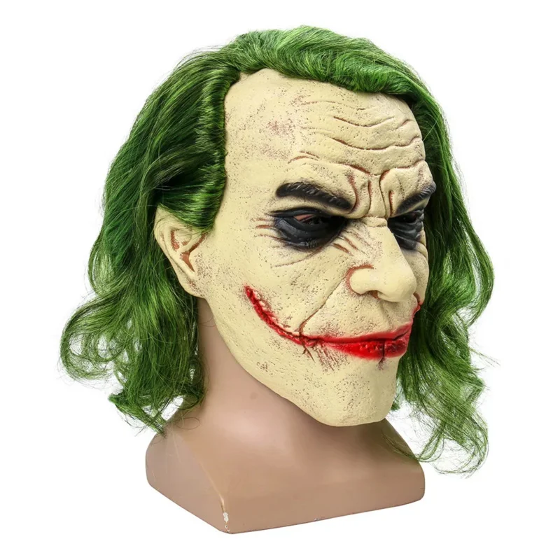 Máscara de payaso del Joker, accesorios de Cosplay de Halloween, máscaras de látex para adultos, fiesta de vacaciones, Carnaval, actuación, Video, película, broma, miedo