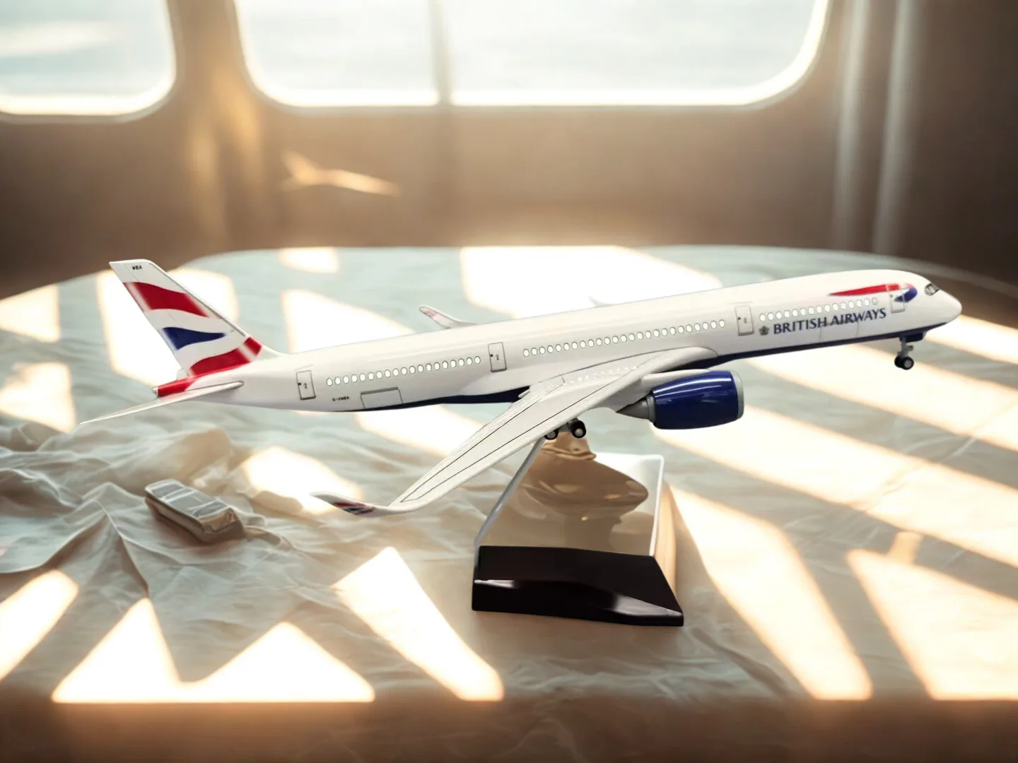 

Toy 1/142 Scale Aircraft Model A350 British Airways Airline Model Airplane Model Working Lights For Desk Accessories Display