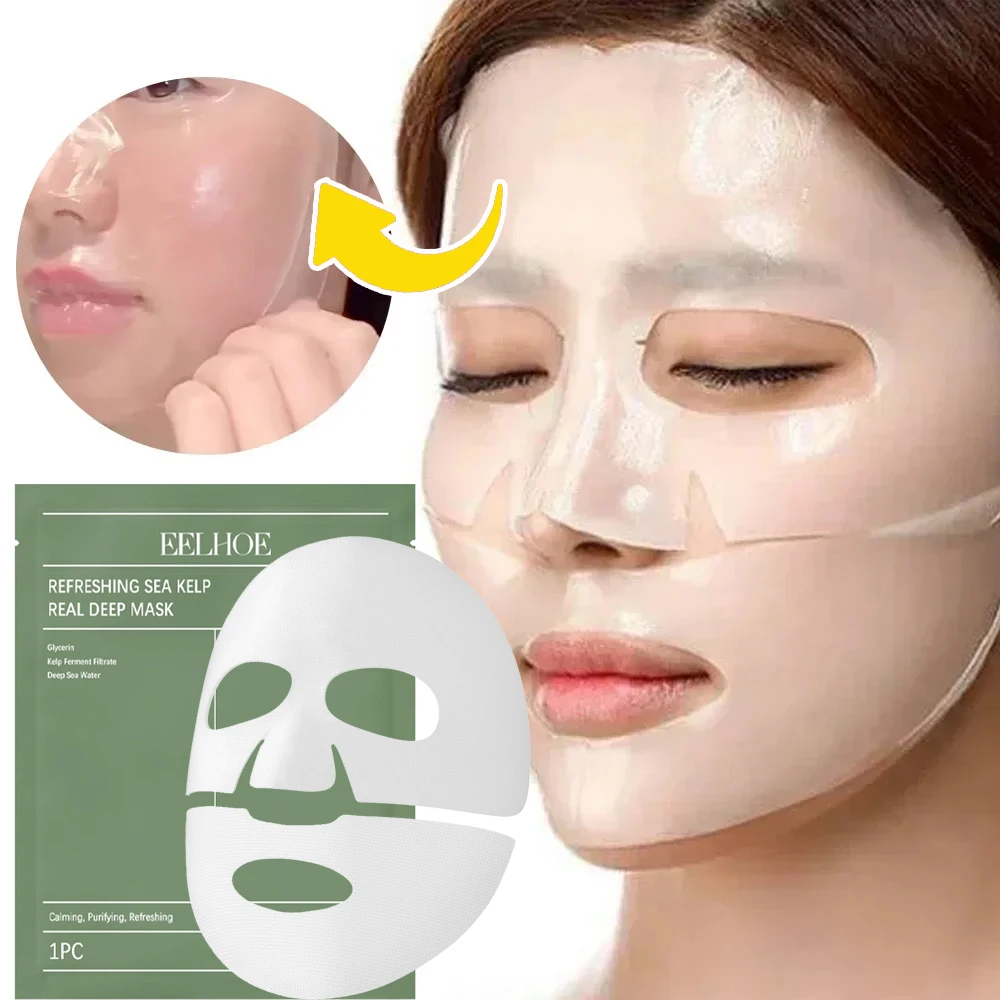 Bio-Collagen Facial Mask Sea Kelp Real Deep Mask Anti-Wrinkle Firming Pores Anti Acne Moisturizing Repairing Brighten Skin Care