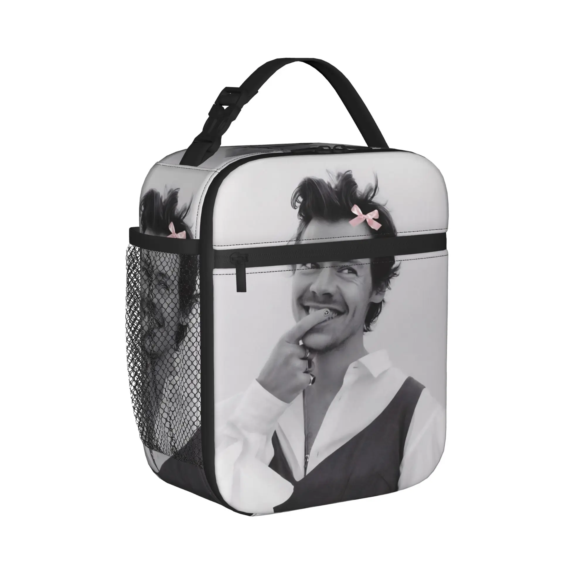 Harrys Styles Thermal Insulated Lunch Bag for School Singer Portable Food Bag Container Thermal Cooler Lunch Box