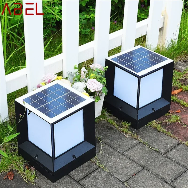 ABEL Solar Modern Wall Outdoor Cube Light LED Waterproof Pillar Post Lamp Fixtures for Home Garden