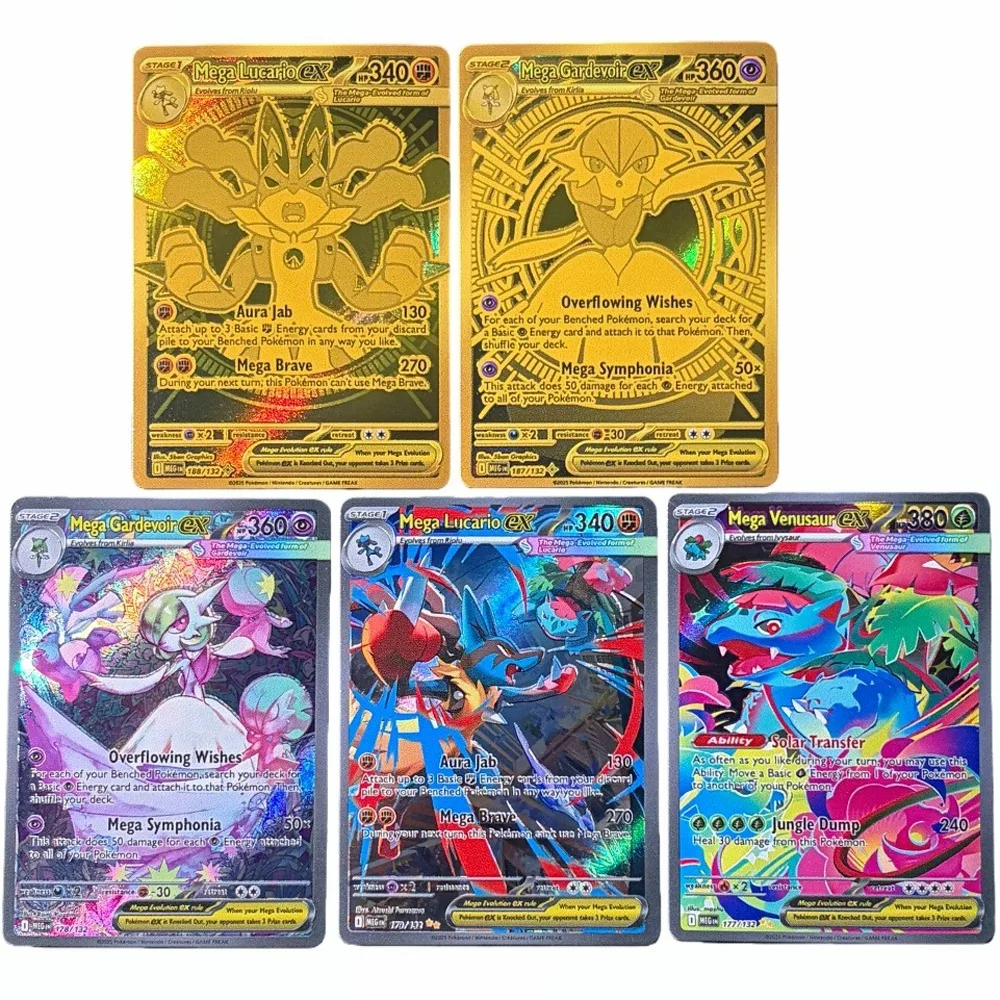 

Pokemon PTCG Cards ME01: Mega Evolution Lucario Gardevoir Venusaur EX Card Trading Game Cards Pokemon Collectible Cards Gift