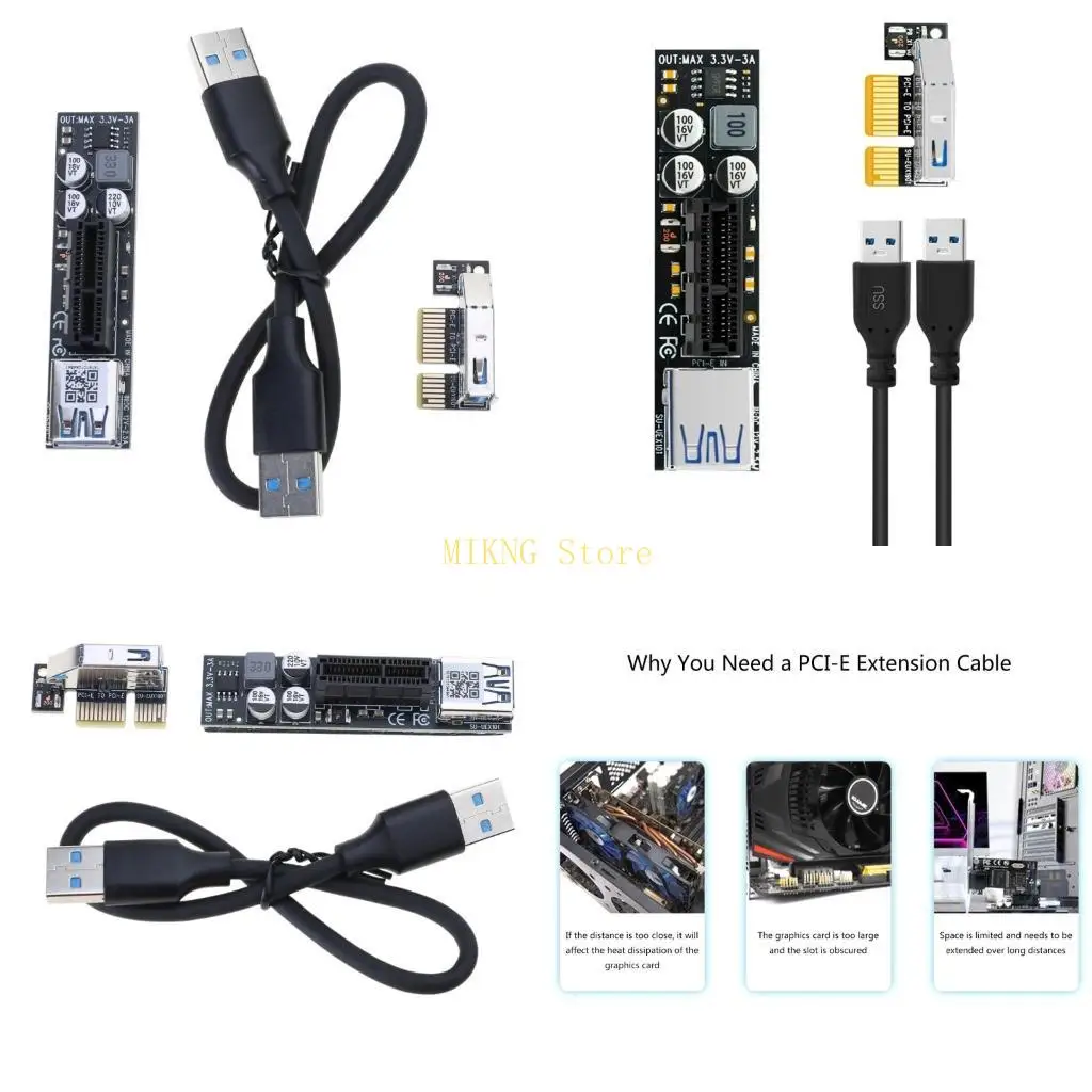 

PCI-E PCIE3.0 Extension Cable Full Speed 8Gbps Fast Transfer 30cm 60cm Length best sale