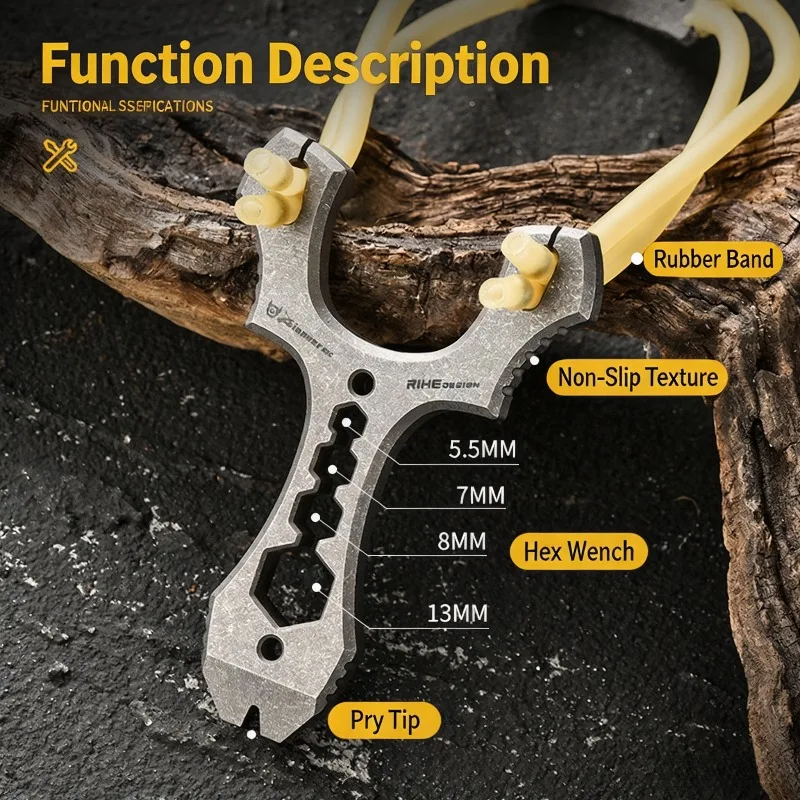 Titanium Mini EDC Multi‑tool Portable Pry Bar Hex Wrench Multi‑Function Outdoor Camping Pocket Survival Tool Keychain Gadget