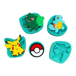 Pokemon Pikachu Anime Figures Cake Chocolate Tools Cookie Baking Silicone Mold Toys Squirtle Bulbasaur Mould Decoration Diy Gift