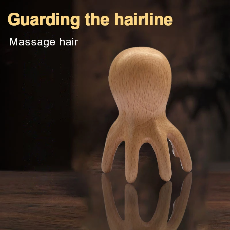 

Sandalwood Octopus Massage Comb Head Meridian Scraping Scalp Massage Brush Acupuncture SPA Gua Sha Massage Comb Fatigue Relief