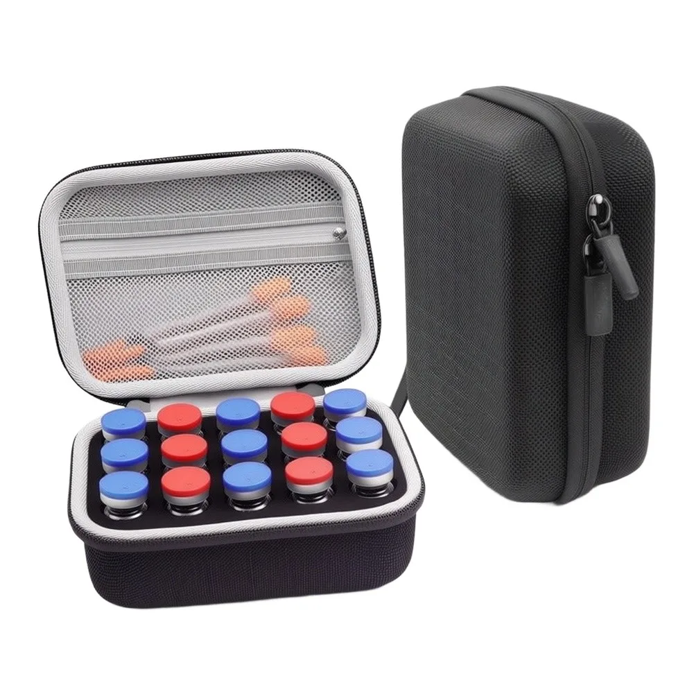 Insulin Vial Organizer Peptide Storage Case Lightweight And Compact Design Robust Eva Material Construction Peptide Storage