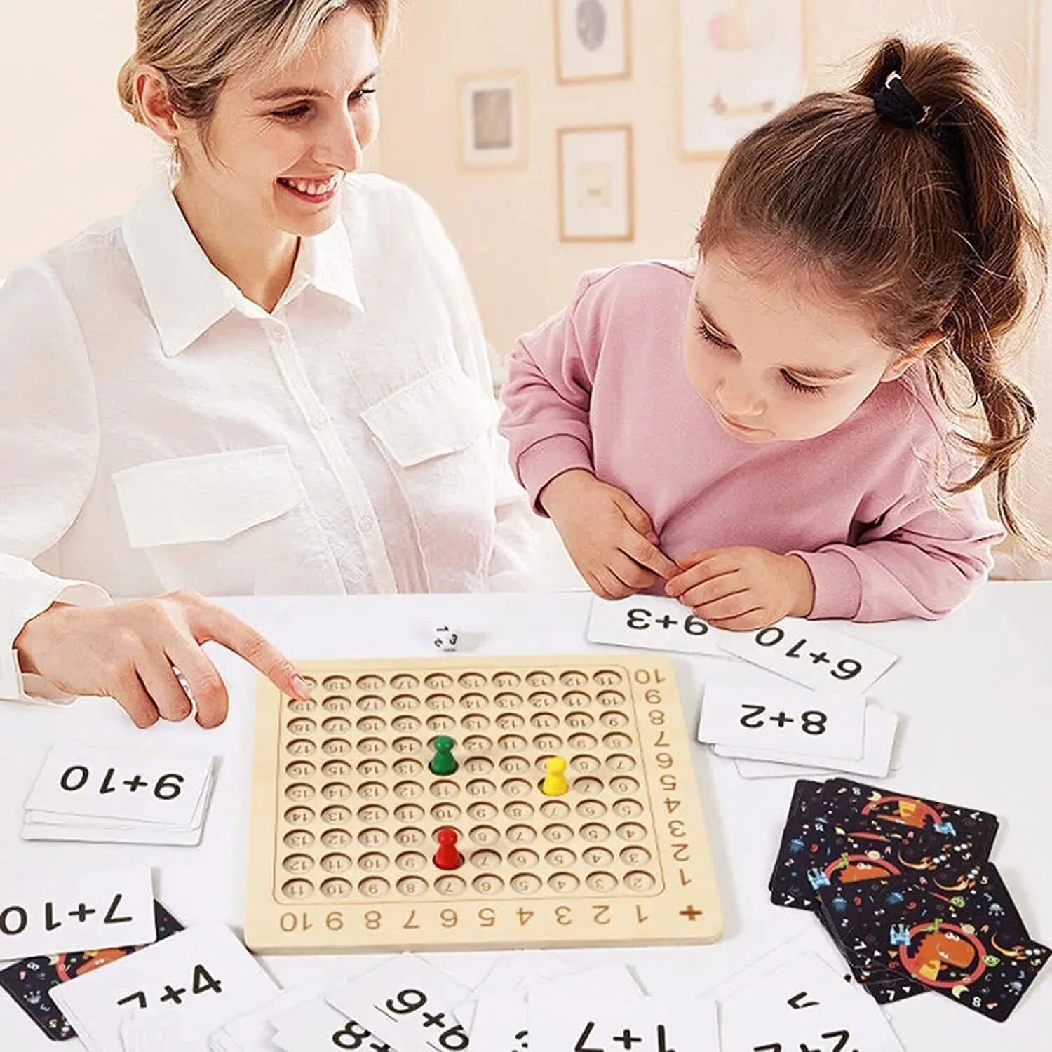 Wooden Montessori Multiplication Board Game Math Table Puzzle Game For Kids Child Learning Educational Toys With Chessboard