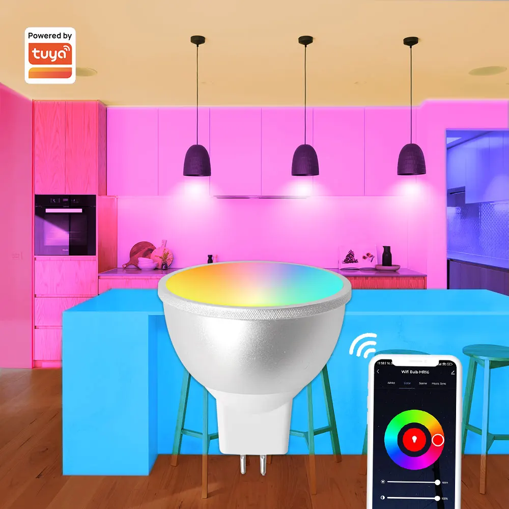 Zemismart Tuya WiFi LED Bulb MR16 12V Alexa Google Home Smart Life APP Remote Control RGBCW 5W  Spotlighting Dimmer Lamp