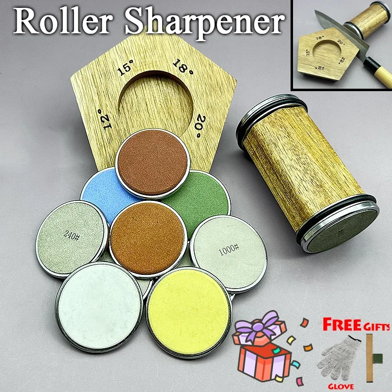 Upgraded Roller Sharpener Supports 12/15/18/20/22° Five Angles of Grinding Professional Sharpening Tool  Whetstone Diamond Sets