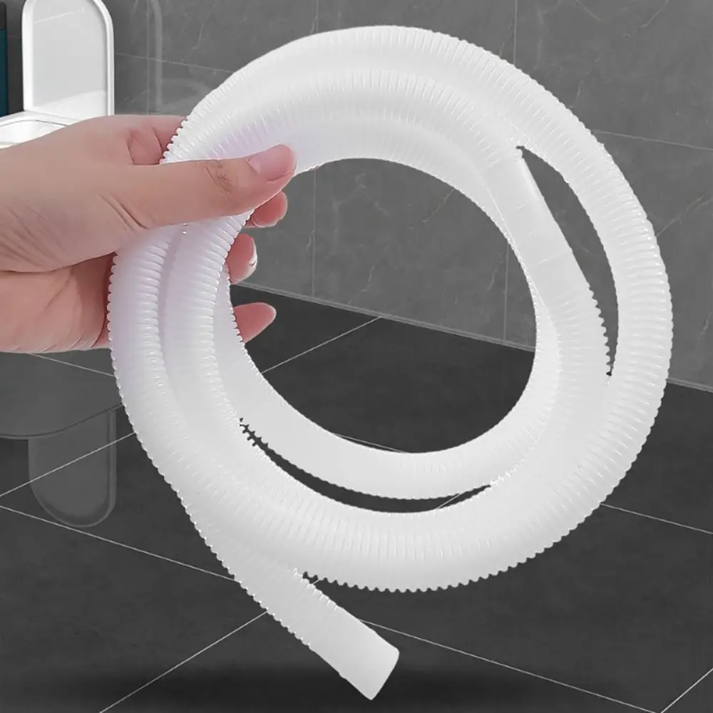 1Pcs Waste Water Outlet Expel Drain Hose Pipe Flexible Faucet Accessories Hose Tube Stretchable Soft White PP Plumbing