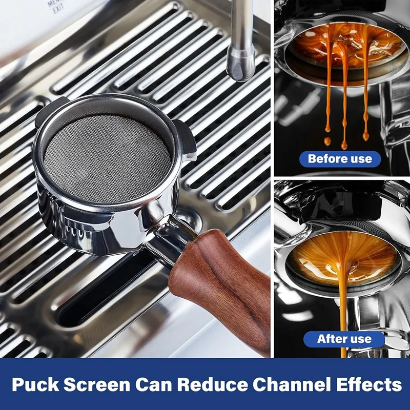 استبدال Portafilter بدون القاع لportafilter ، مصنوع من الفولاذ المقاوم للصدأ والخشب الصلب ، 54 مللي متر