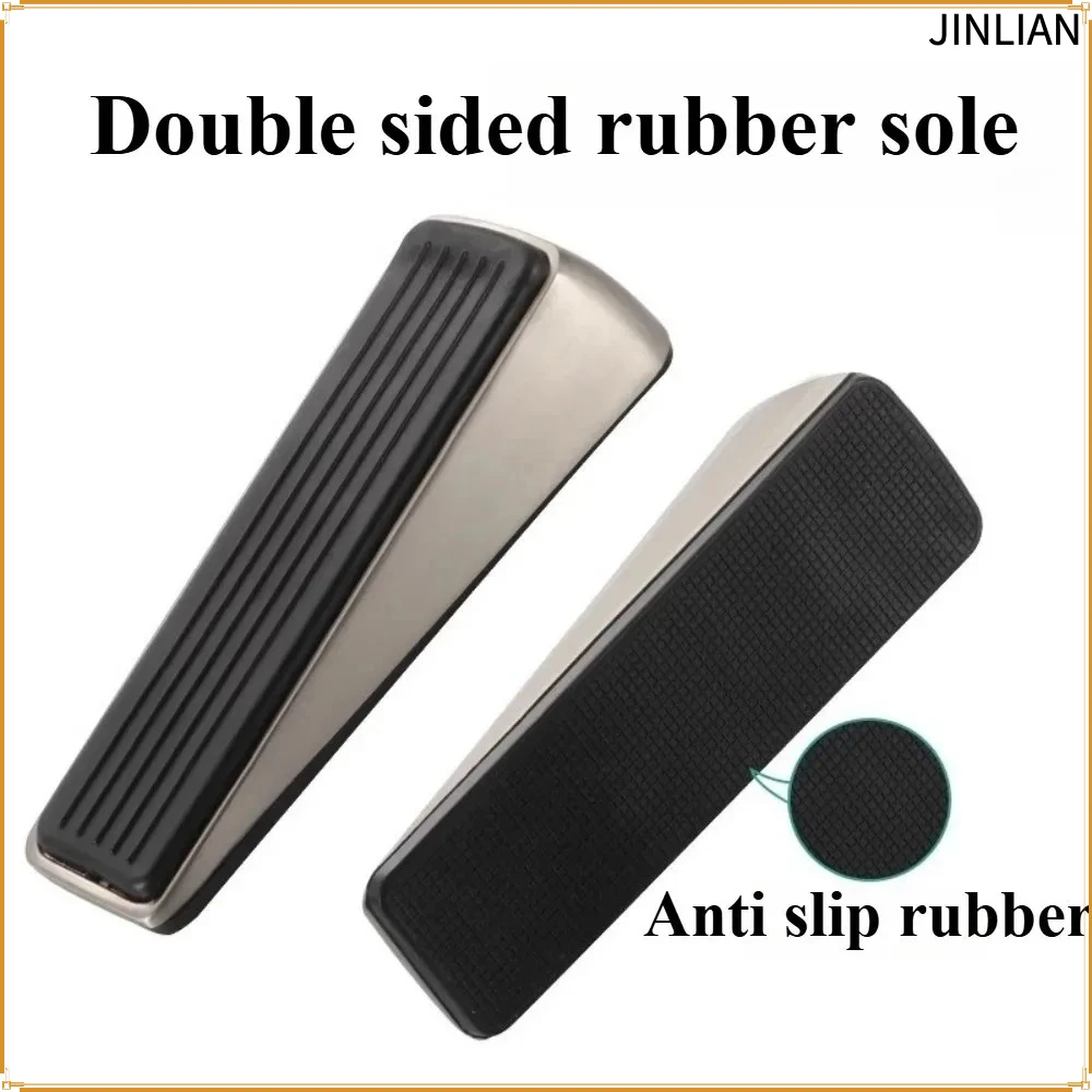 Heavy Duty Zinc Alloy Door Stopper Windproof Anti Slip Gaps Buffer for Home Office Hotel Floor Door Fixator Home Improvement 1PC