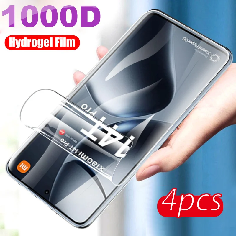 4Pcs Full Coverage Hydrogel Film For Xiaomi 14T Pro Screen Protectors For Xiaomi 14T 14 T Pro 14TPro 6.67'' Soft Protective Film