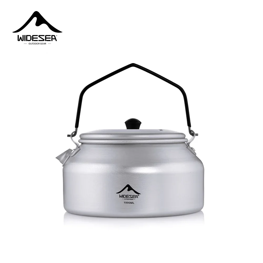 

Widesea Camping Outdoor 1L kettle Pure Aluminum Short-hole Removal Handle Design Portable Cookware Travel Essential Appliance