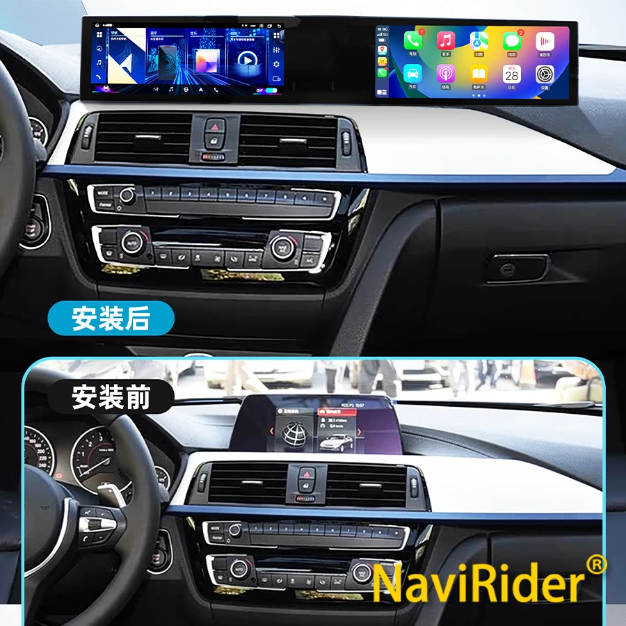 For BMW 3 Series F30 2013-2019 Android Auto Dual Screen Car Radio Multimedia Video Player Stereo Navigation Head Unit Carplay 4G