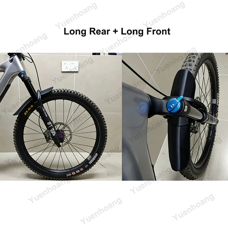 1Set MTB Front Fork Mudguard 3D Printed Carbon Fiber Fender Compatible w DJI Amflow for FOX 36 2026 Version Hollow Crown E-Bike