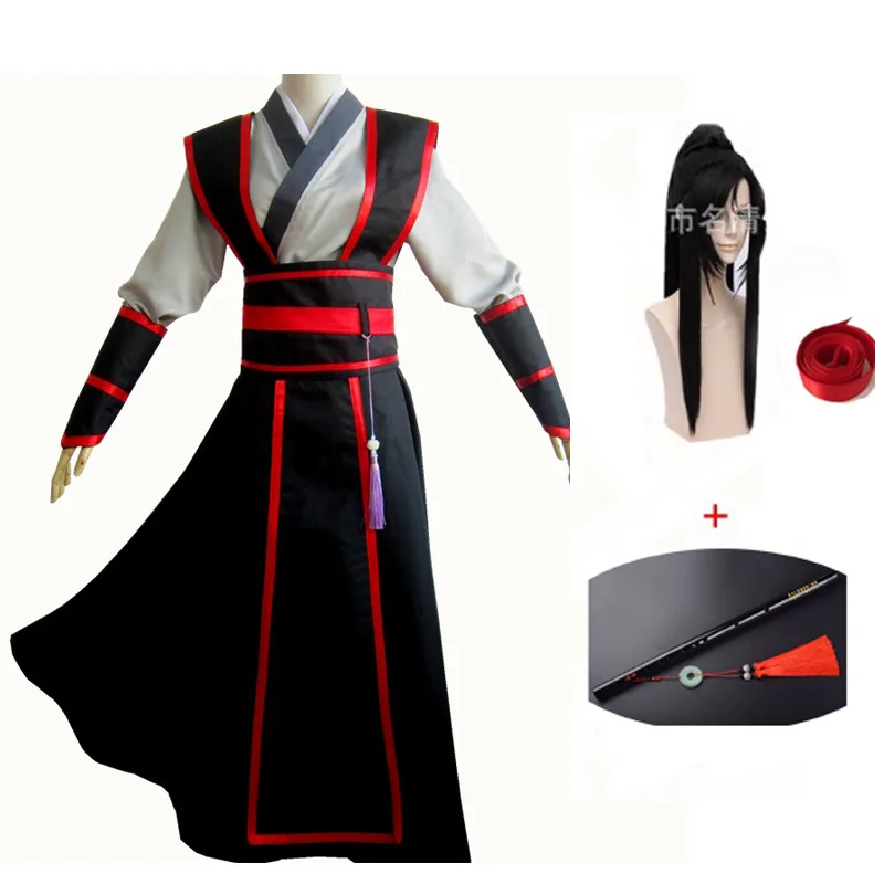 Wei Wuxian Young Grandmaster of Demonic Cultivation Cosplay Costume Wei Wuxian Mo Dao Zu Shi wei ying Costume wigs Boots