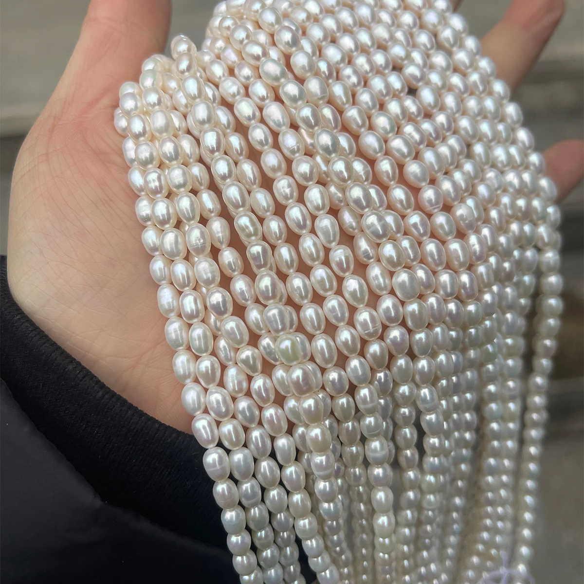 4-5mm High Quality Natural Freshwater Pearl Rice Beads Charms for DIY Women Men Necklace Jewelry Making Accessories Daily Gifts