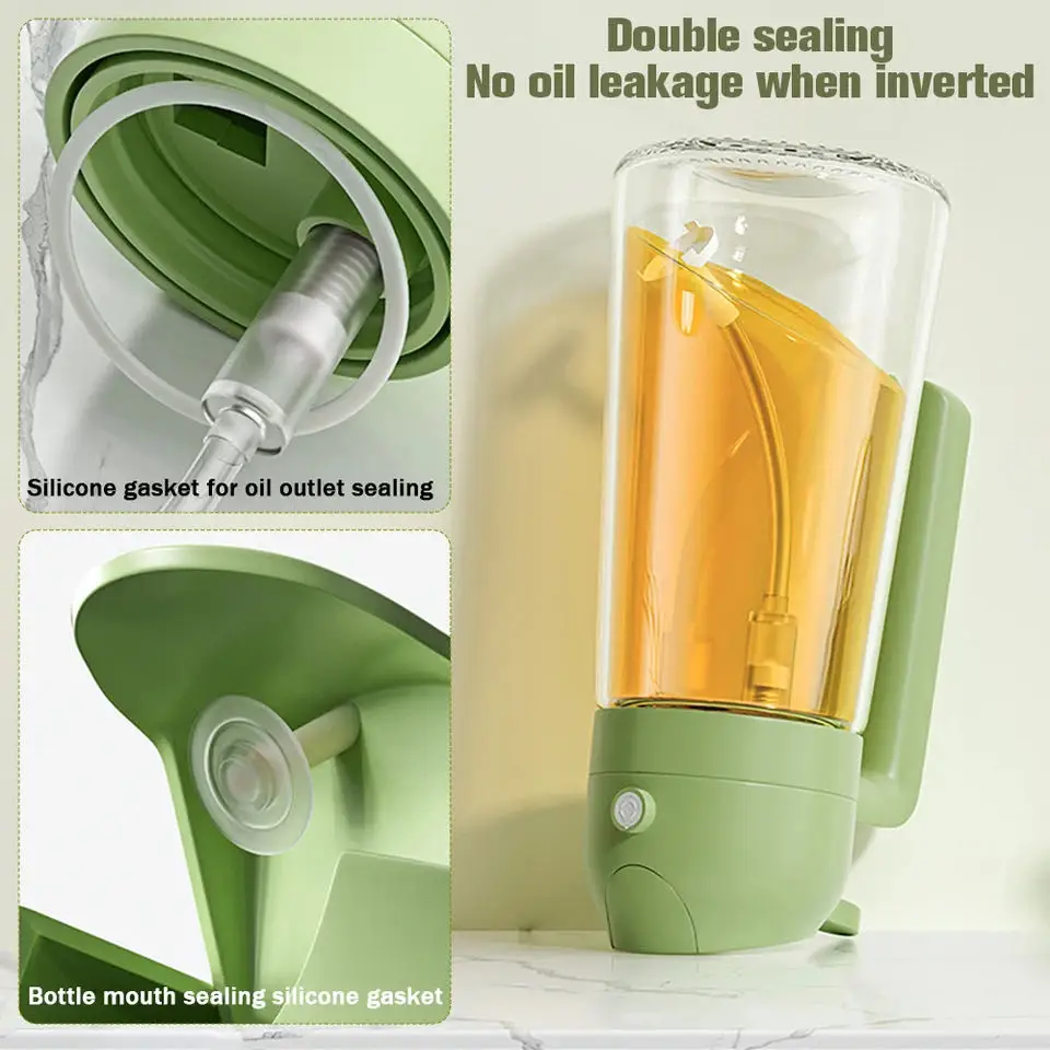 2 in 1 household oil spray pot automatically opens and closes, pours out edible oil spray atomization oil spray bottle