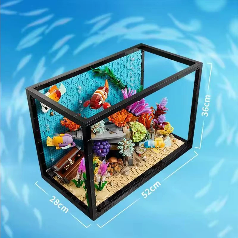 2026 new  tropical aquarium building block set 4154 pieces of marine fish tank model bricks boys educational toys home deco - view 2