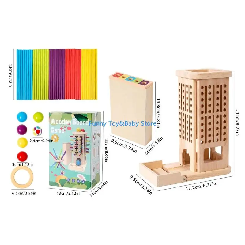 상호 작용 C90B를 강화하는 다채로운 디자인으로 가족 손 눈 조정을 위한 고전적인 기대어 나무 스틱 보드 게임