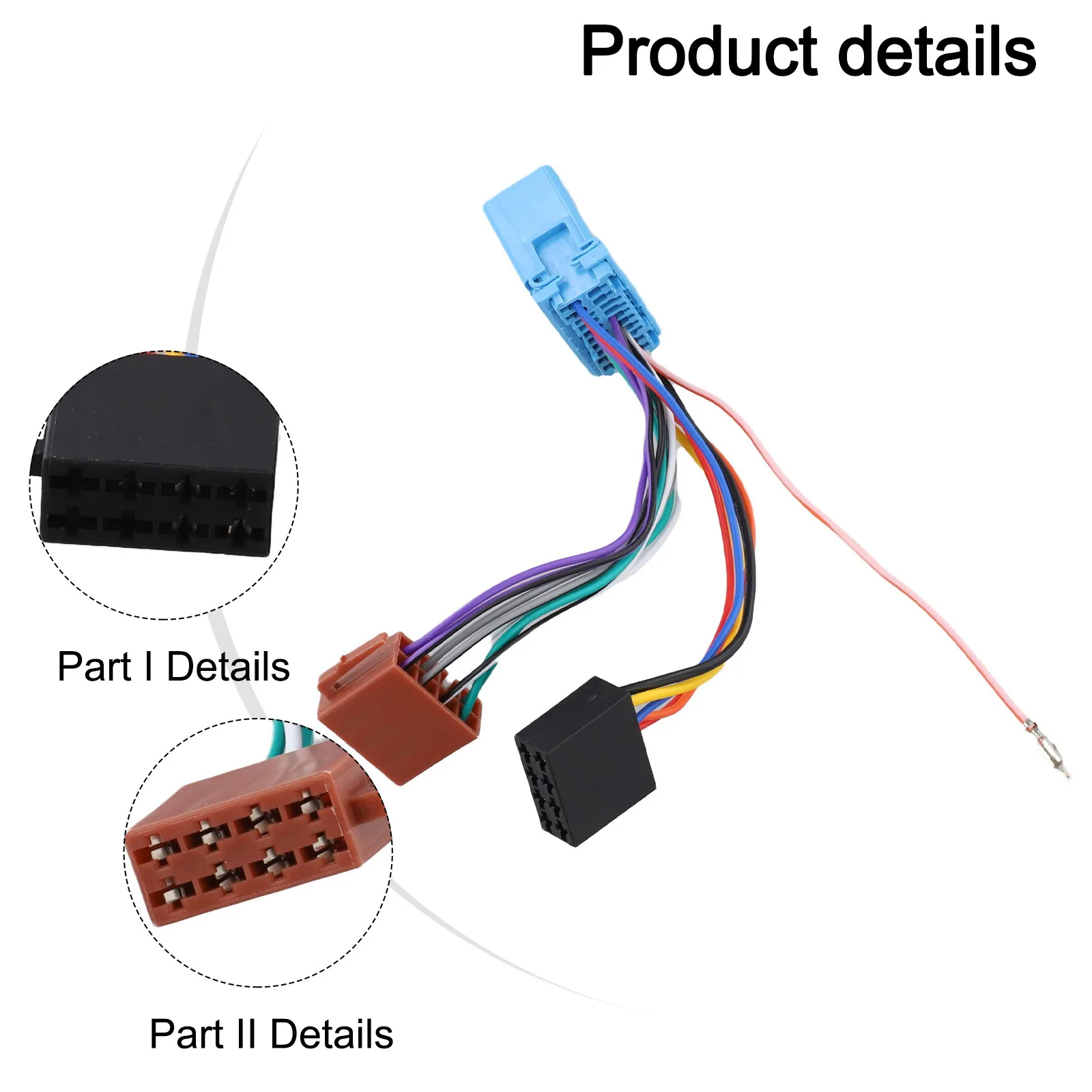 Car Audio Installation ISO Wiring Harness Stereo Wiring Harness Blue Wear-Resistant Design Practical Use Reliable Connection