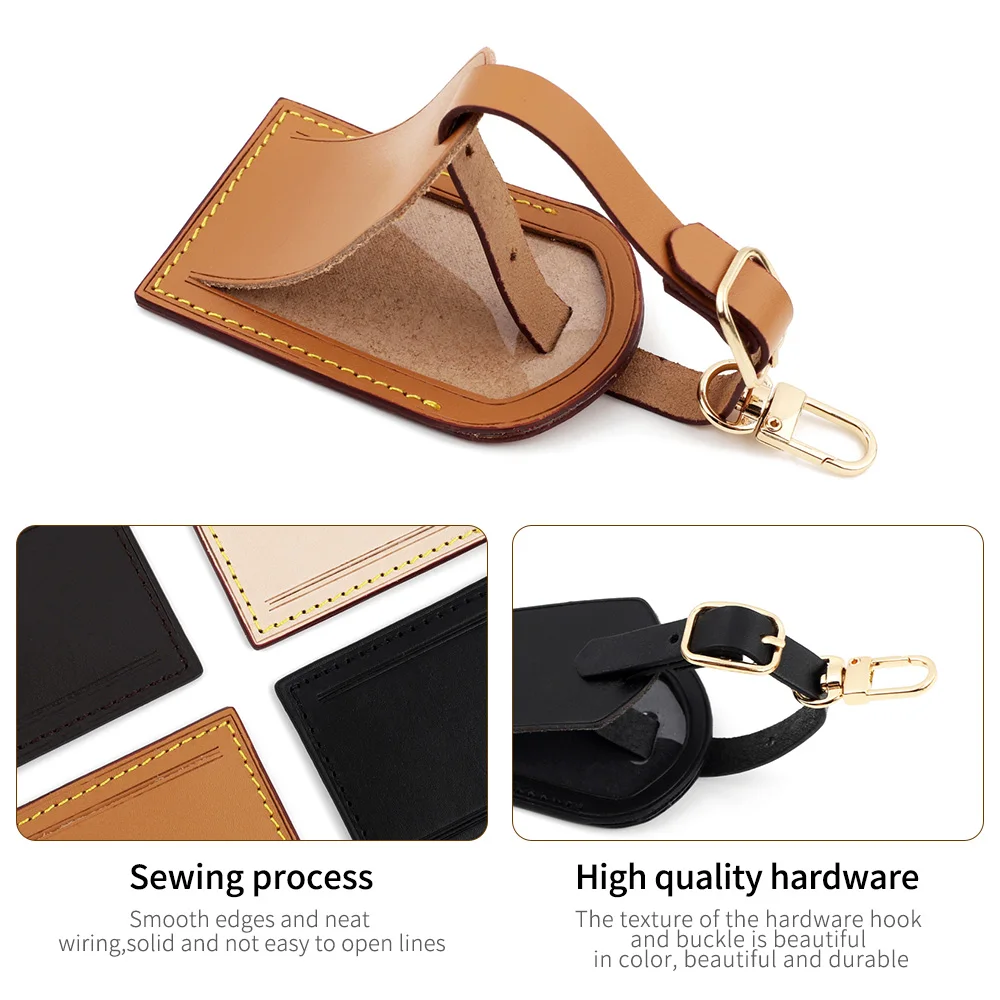 Vachetta Leather Luggage Tag Travel Accessories Suitcase Luggage Handbag Tags Luxury Bag Decorations Labels for Men Women