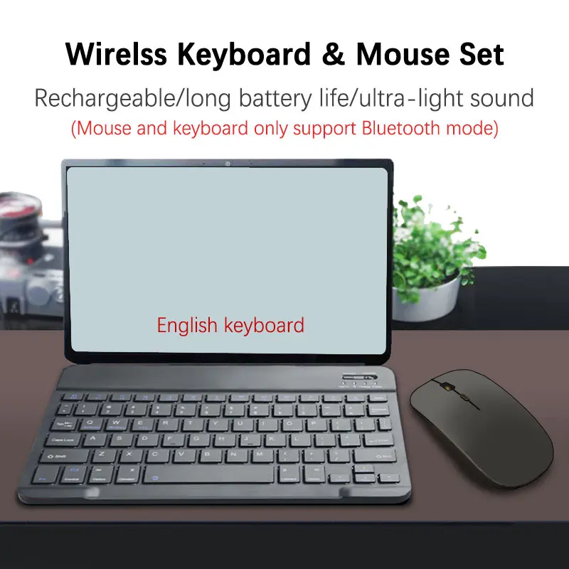 Bluetooth Keyboard Mouse, Tablet Slim Office Mini Wireless Keyboard & Mouse, For iPad Mac Android  iOS Phone Windows Laptop