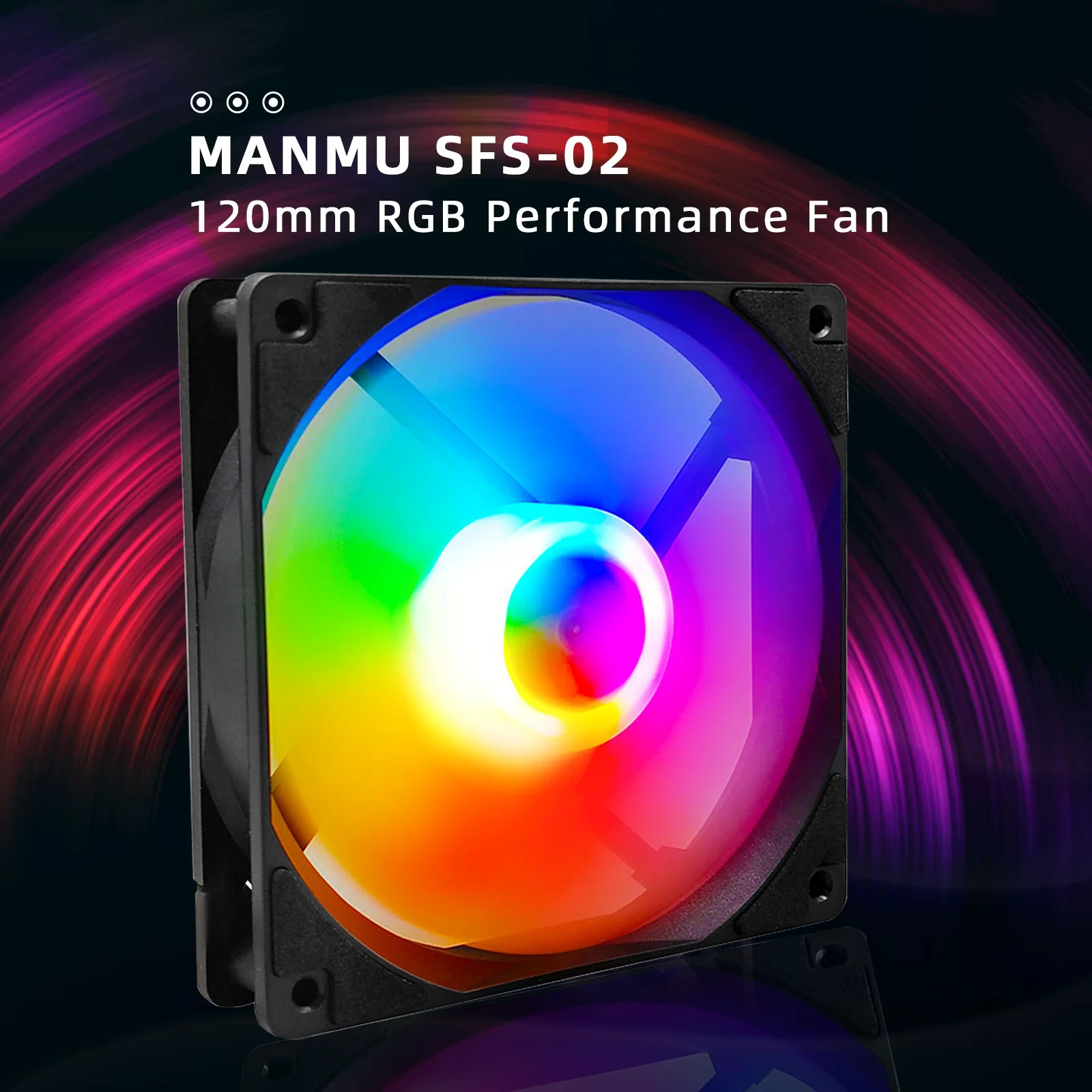 MANMU Kipas Rgb Komputer CPU Kipas Casing Pc Gaming Kipas Rgb Pelangi Tetap & Pendingin untuk Pc 120Mm