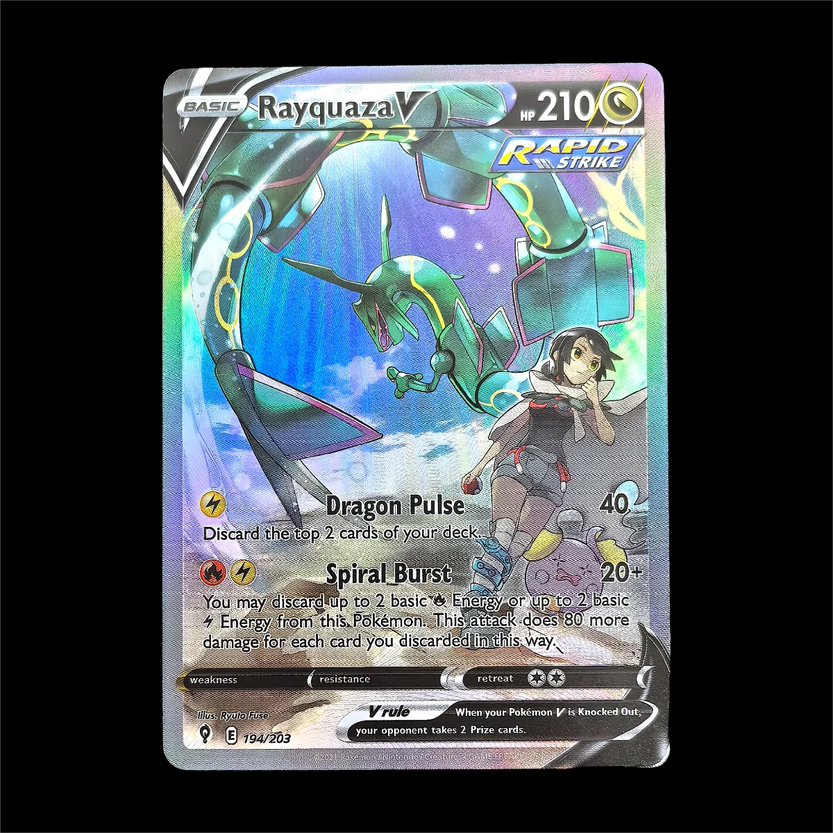 7PCS PTCG Pokemon English SR Rayquaza Giratina Lugia Charizard V Toys Hobbies Hobby Collectibles Game Collection Anime Card Gift