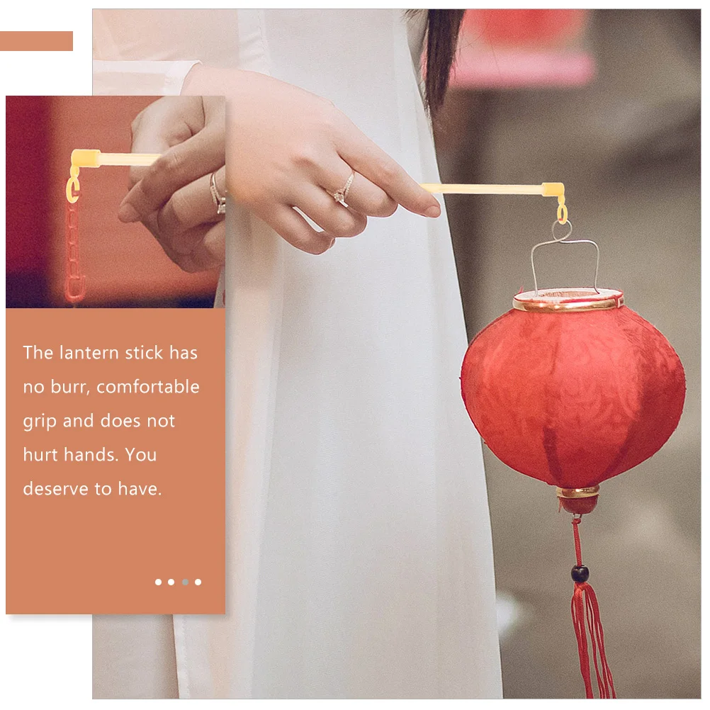 

50pcs Wooden Lantern Sticks Handheld Handles Long Paper Festival Toy Making Supplies Decorative Party DIY