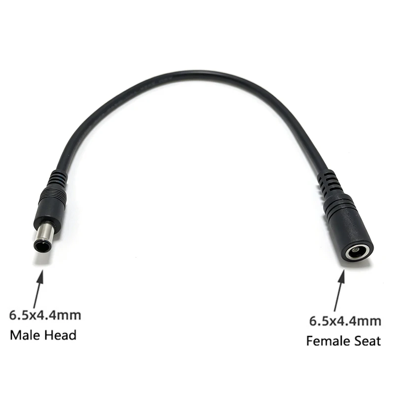 6,5mm * 4,4mm macho a 6,5*4,4mm hembra adaptador de cargador de corriente CC Cable de extensión para portátiles Sony, monitor LG Samsung