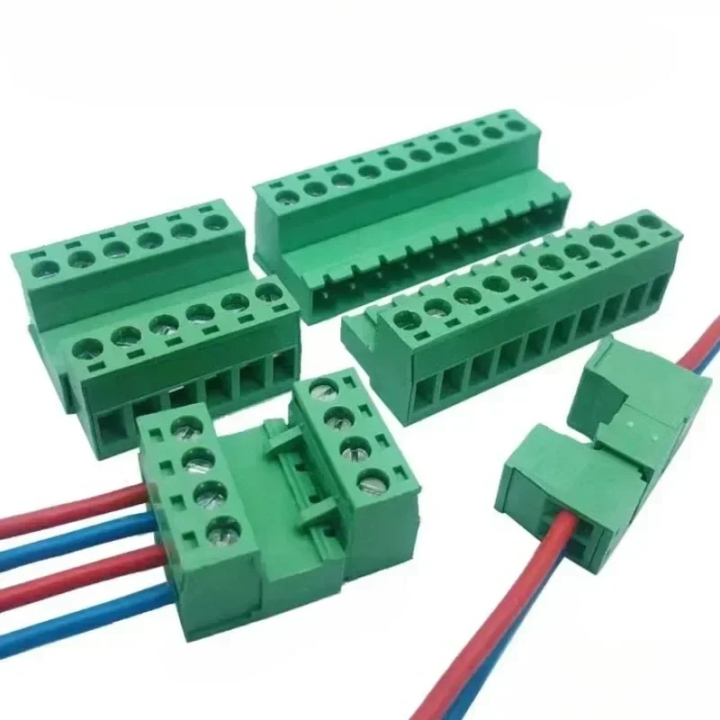 2Sets 2EDG 5.08MM Soldeervrije Butt Connection Plug-In Type 2EDGRK5.08 Pluggable Green Terminal Block 2P-12P